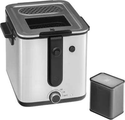Zdjęcie produktu dla WMF KITCHENminis 0415490011, Frytkownica, 1 l, 150 °C, 190 °C, Pojedyńczy, Czarny, Stal nierdzewna