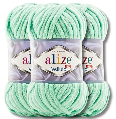 Obrázok produktu pre Alize 3x 100 g Velluto hrubá vlna, jednofarebná, ženilková, háčkovanie, pletenie (771)