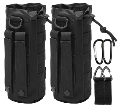 Produktbild von Set aus 2 taktischen Flaschenhaltern, Molle-System mit Karabinerhaken