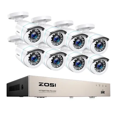 Obrázok produktu pre Bezpečnostný kamerový systém, 8 kamier, rozlíšenie videa 1080P, None-a, biela