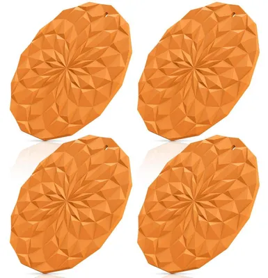 Produktbild von Silikon-Untersetzer 4 Stück Orange 18,8 cm hitzebeständig