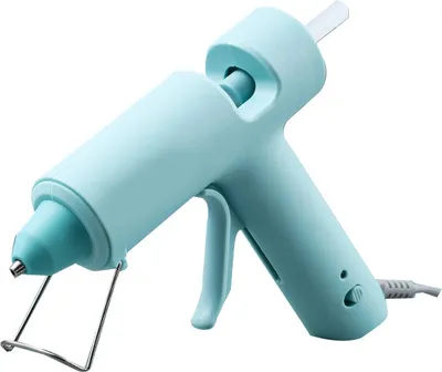 Immagine prodotto di Mini pistola per colla a caldo, ergonomica e sicura, per il bricolage dei bambini, incl. 10 stick di colla, colore blu