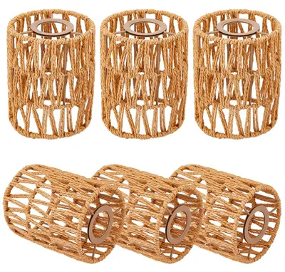 6er-Pack Papier-Rotan Lampenschirme, Mini, 14,9x11,7 cm