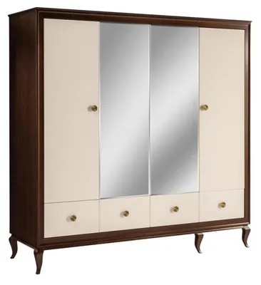 Immagine prodotto di Armadio con specchio Armadio in legno a 4 ante con 3 cassetti Nuovo