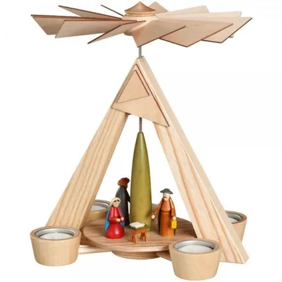 Produktbild von Teelichtpyramide Christi Geburt bunt BxHxT 24,5x29x24,5cm