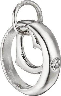 Produktbild von JOBO Kinder Taufring mit Herz 925 Sterling Silber 1 Zirkonia Taufanhänger