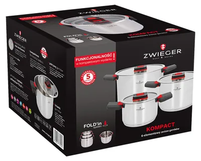 Zdjęcie produktu dla ZWIEGER ZWG-GZK-2569, Zestaw do gotowania, Aluminium, Aluminium, Aluminium, Czarny, Czerwony, Szkło