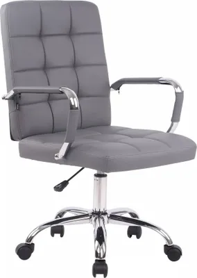 Produktbild von In And OutdoorMatch Bürostuhl Ilario auf Rollen - Grau - Ergonomischer Bürostuhl - Kunstleder - Für Erwachsene - Höhenverstellbar