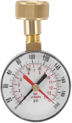 Productafbeelding van Aluminium manometer, 0-200 psi, 3/4 inch schroefdraad, geschikt voor vloeistoffen, stoom en gas