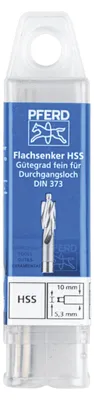 Produktbild von PFERD TOOLS HSS Flachsenker mit Führungszapfen DIN 373 Ø 10,0mm Schaft-Ø 8 mm fein für Durchgangsloch