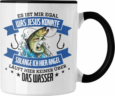 Produktbild von Trendation - Lustige Tasse für Angler Lustiger Spruch Geschenkidee (Schwarz)