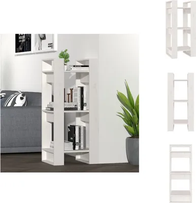 Produktbild von vidaXL Bücherregal/Raumteiler Weiß 41x35x91 cm Massivholz Kiefer - Bücherregale & Bücherschränke