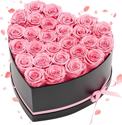 Produktbild von VEVOR Ewige Blumen, 100 konservierte Rosen in einer herzförmigen Box, ewige Blumen unsterblicher Strauß Geburtstagsgeschenk für Frauen, Ehefrauen, Mütter, Jubiläum, Valentinstag, Weihnachten, Rot, Herz-c, Rosa-b