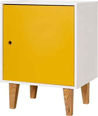 Produktbild von Jugendzimmer - Nachtkommode Syrina 14, Farbe: Weiß / Gelb - Abmessungen: 72 x 54 x 45 cm (H x B x T)