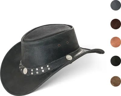 Produktbild von Buffalo Bill Herren Damen Western Cowboy Leder Hut Vintage Black L