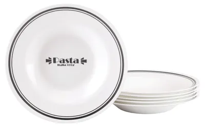 Pastaborden-Set 6-tlg., opalglas, ø 29 cm, spülmaschinenfest