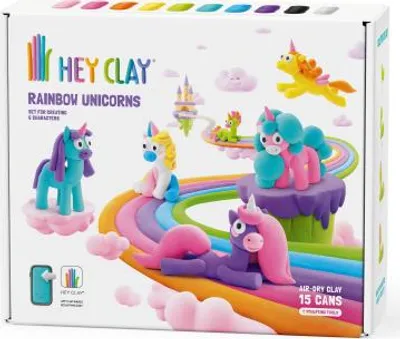 Produktbild von HEY CLAY Knetset Aliens, lufttrocknend, 6 Figuren gestaltbar, mit Mobile App & 2 Modellierwerkzeugen