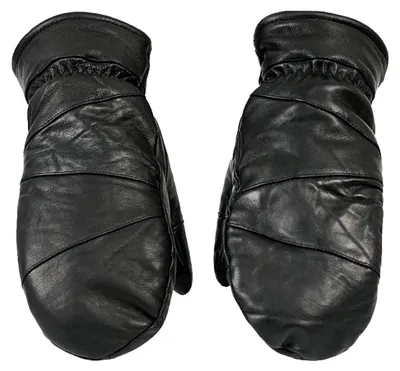 Produktbild von Herren Schaffell Winter Leder Fäustlinge Handschuhe Winddicht Warm Schwarz