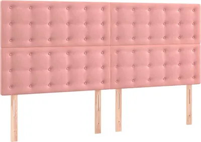 Produktbild von vidaXL Kopfteil Rosa 180 x 5 x 118/128 cm Samt