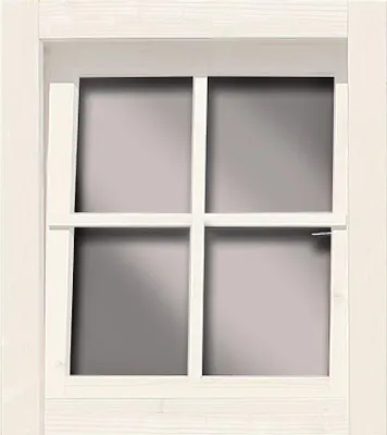 Produktbild von Karibu Dreh-/Kippfenster für Holz-Gartenhäuser hell elfenbein 69 x 80 cm 38 mm Wandstärke
