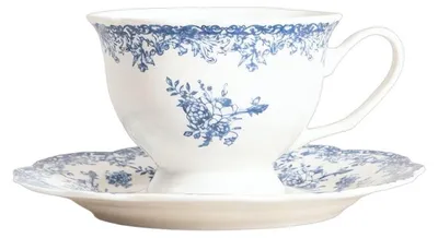 Produktbild von HOMLA LOURRY Tasse mit Untertasse, marineblau 0,2 l