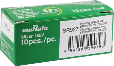Produktbild von MURATA Knopfzellen, 0% Quecksilber , VE 10 Stk - 315-399