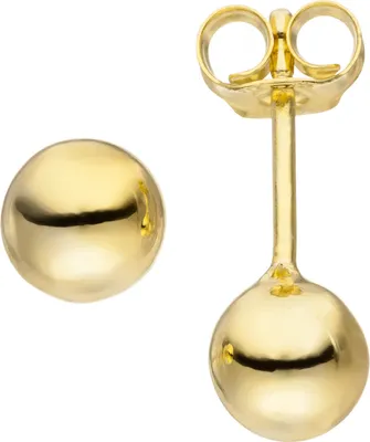 Produktbild von Ohrstecker Ohrringe 6mm Kugel aus 925 Silber gelbvergoldet Ohrschmuck