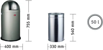 Produktbild von Wesco Pushboy 175831-23 Abfallsammler Mandel