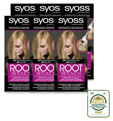 Productafbeelding van 6 x Syoss Root Touch-Up Haarverf BR1 Mediumblond - Voorraadverpakking - 6 stuks