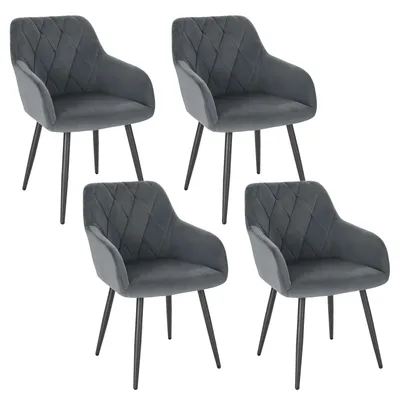 Immagine prodotto di Sedia da pranzo - Sedia da ufficio - Sedia con braccioli - Sedia in stile scandinavo - Gambe in metallo - Rivestimento