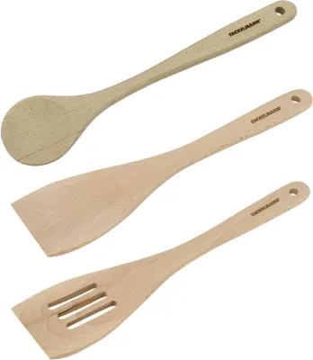 Image de Lot de 3 ustensiles de cuisine en bois dont 2 spatules et une cuillère Fackelmann Nature