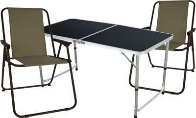 Produktbild von 3-tlg Campingmöbel Campingstuhl Campingtisch klappbar L120xB60xH70cm