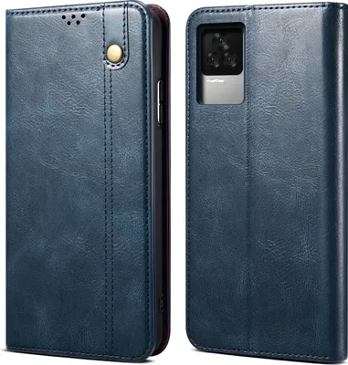 Produktbild von Redmi K40S Hülle, Leder Flip Brieftasche Schutzhülle mit Standfunktion für Xiaomi Redmi K40S Blau