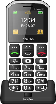 Produktbild von Beafon SL280pro LTE (4G), 5,08 cm (2"), 1000 mAh, Schwarz, Silber, Weiß