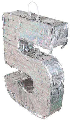 Image de Boland Pinata chiffres 40 x 28 x 8 cm holographique chiffre argent Fête brillante