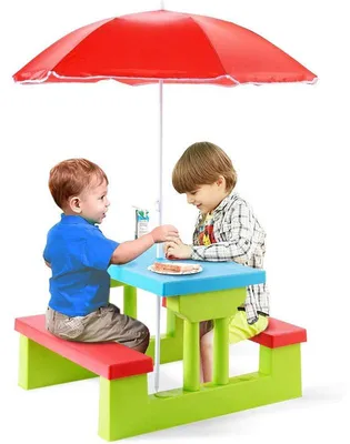 Obrázek produktu pro Dětský piknikový stůl se slunečníkem 70475OP, 67 x 41 x 47 cm, od 3 let