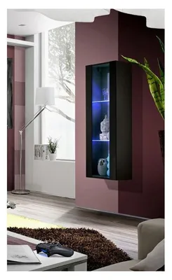 Image de Vitrine murale - Fly - 40 cm x 126 cm x 29 cm - Noir