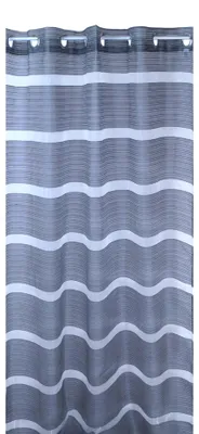 Immagine prodotto di Tenda con occhielli 140x245 cm, grigia, semitrasparente, in voile, a righe, elegante