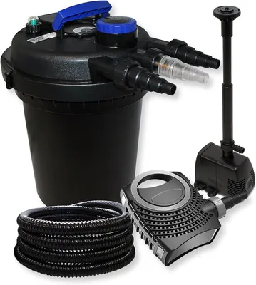 Productafbeelding van Vijverfilterset - Vijverpomp - Vijverzuivering - Vijveraccessoires - Biofilter - 6000 Liter Capaciteit
