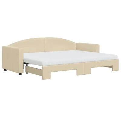 Obrázok produktu pre vidaXL Rozkladacia posteľ s matracmi Cream 80x200 cm Látka