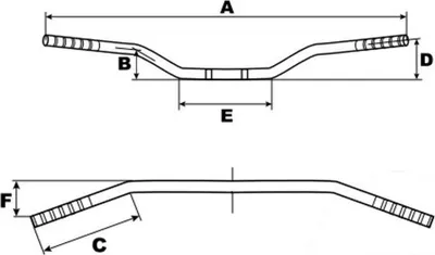 Immagine prodotto di Manubrio nero TRW Street acciaio D.22,2mm 760mm