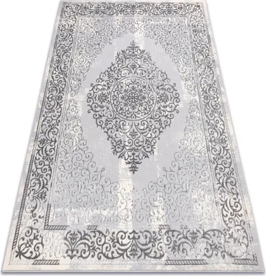 Produktbild von Teppich CORE W7161 Vintage Rosette - Strukturell, zwei Ebenen aus Vlies, grau Grau 80x150 cm