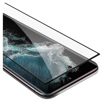 A close-up shot of a phone screen protector being placed on a smartphone.