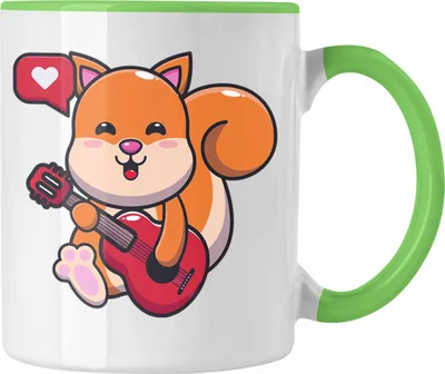 Produktbild von Trendation - Eichhörnchen Tasse Geschenk Grafik für Eichhörnchen Liebhaber Geschenkidee Lustige Tasse (Grün)