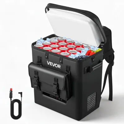 Produktbild von VEVOR Kompressor Kühlbox 13 L, Elektrischer Autokühlschrank, Mini Kühlbox -6 °C bis 10 °C, 12/24 V DC, Tragbarer Reisekühlschrank für Camping, Reisen, Auto, Lkw, Wohnmobil, SUV und Boot