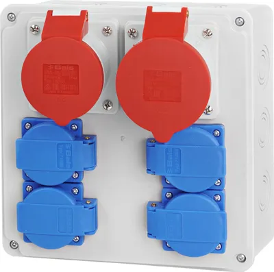 Produktbild von Baustromverteiler Wandverteiler CEE 32A 16A 5P 4x 230V BALS Dose Komplett