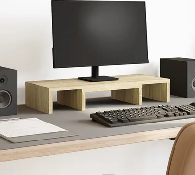 Produktbild von Eleganter Monitorständer Verstellbar Sonoma-Eiche 60x24x10,5 cm GermanyMöbel 38100 - Computertische