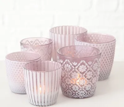 Produktbild von Boltze Windlichter Patty SET 6teilig Glas Violett