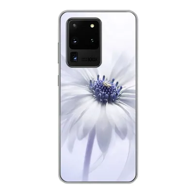 Produktbild von MuchoWow® Handyhülle Schutzhülle Hülle für Samsung Galaxy S20 Ultra Blume - Abstrakt - Weiß Silikon Softcase Handy Hülle - Karteninhaber