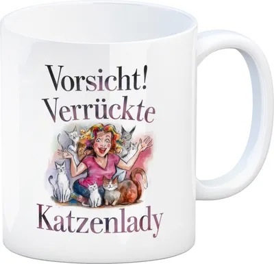 Produktbild von Vorsicht! Verrückte Katzenlady Kaffeebecher